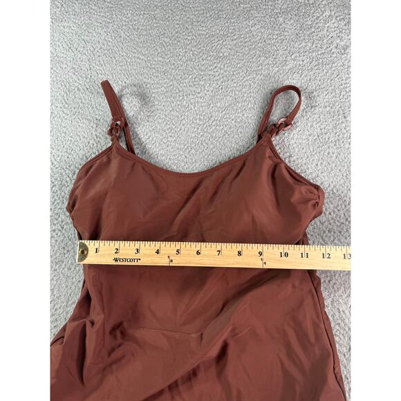 Kona Sol Swimsuit Womens Large Brown Padded Accent One Piece Medium Coverage NWT - Picture 3 of 10
